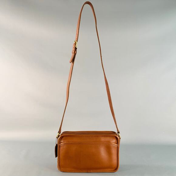 COACH Vintage One Size Brown Camel Leather Crossbody Handbag - Picture 1 of 6